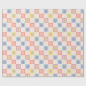 2つのGroovy Bohoレトロパタ市松模様にーン ラッピングペーパー (フラット)