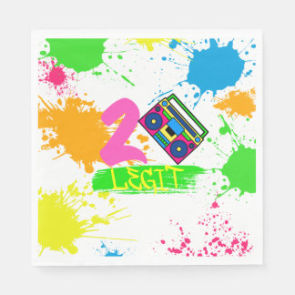 2つのLEGITやめから2番目のバースデーカラフル スタンダードランチョンナプキン