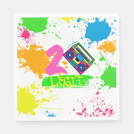 2つのLEGITやめから2番目のバースデーカラフル スタンダードランチョンナプキン (正面)