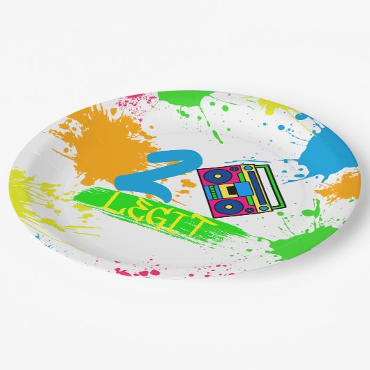 2つのLEGITやめから2番目のバースデーカラフル ペーパープレート (アングル)