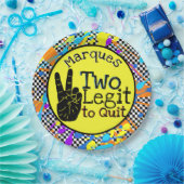 2つのLegitやめ|レトロ2歳のバースデー市松模様に ペーパープレート (パーティー)