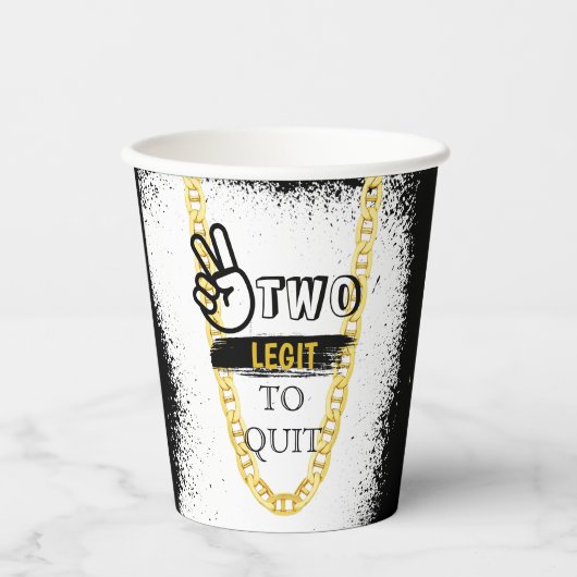 2つのLEGIT TO 2番目のやめバースデー紙カップ 紙コップ (正面)