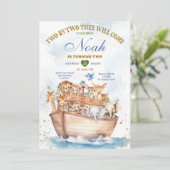2つのNoah's Ark Animal Safari 2nd Birthday 招待状 (スタンド正面)