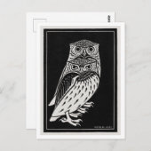 2つのOwlsヴィンテージイラストレーション ポストカード (正面/裏面)