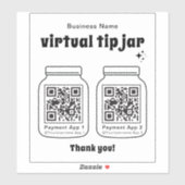 2つのQRコードを持つ仮想チップJAR シール (シート)