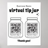 2つのQRコードを持つ仮想チップJAR ポスター (正面)