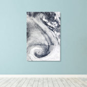 2つのS形の極ハリケーン キャンバスプリント (インサイチュ (ウッドフロア))