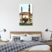 2つのTotempolesのビューWrangell, AK キャンバスプリント (インサイチュ (寝室))