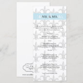 2つのTuxedo新郎ゲイ結婚のメニュー メニュー (正面/裏面)