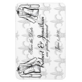 2つのTuxedo新郎ゲイ結婚式の日付を保存 マグネット (縦)