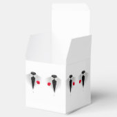 2つのTuxedosオンホワイトゲイ結婚式の引き出物ボックス フェイバーボックス (オープン)