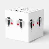 2つのTuxedosオンホワイトゲイ結婚式の引き出物ボックス フェイバーボックス (裏面サイド)