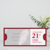 2つのVIP 21の誕生日パーティー写真招待状を許可 招待状 (スタンド正面)