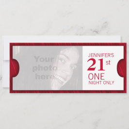 2つのVIP 21の誕生日パーティー写真招待状を許可 招待状