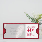 2つのVIP 40th誕生日パーティー写真招待状を許可 招待状 (スタンド正面)