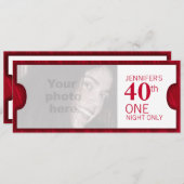 2つのVIP 40th誕生日パーティー写真招待状を許可 招待状 (正面/裏面)