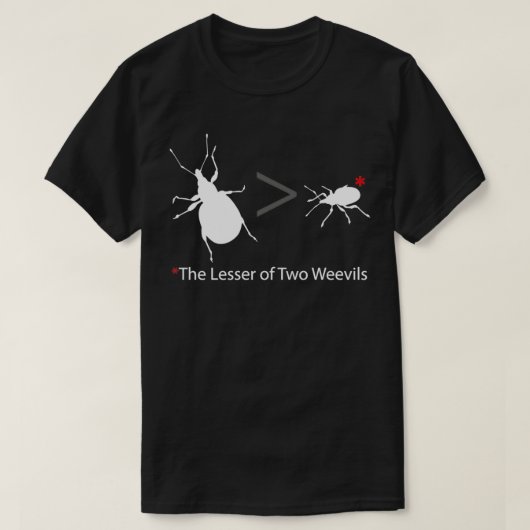 2つのweevils 1の小さい方 tシャツ (デザイン正面)