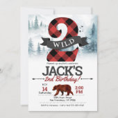 2つのWild Invitation、Lumberjack 2nd Birthday 招待状 (正面)