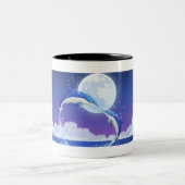 2つは水のイルカの素早く書き留めをボトルゆっくり進ました ツートーンマグカップ (中央)