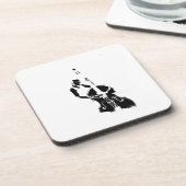 2つは直立したベース奏者の輪郭BWにある調子を与えました コースター (左側)