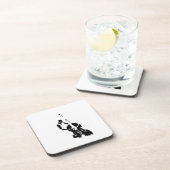 2つは直立したベース奏者の輪郭BWにある調子を与えました コースター (右側)