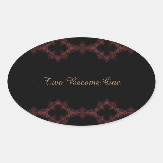 2つは1つの空想になります 楕円形シール (正面)