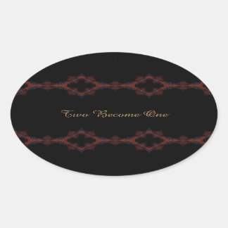 2つは1つの空想になります 楕円形シール