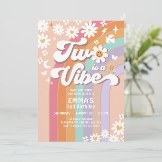 2つはVibe 2nd Groovy Rainbow誕生日 招待状 (スタンド正面)