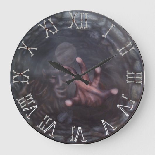 2つをよく望みます(水) ラージ壁時計 (正面)