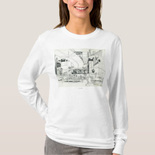2つを引く宇宙の針の空気の概念 Tシャツ