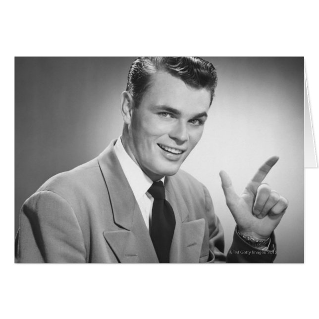 2つを指している人 (正面横)