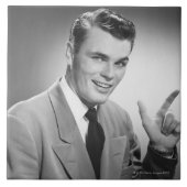 2つを指している人 タイル (正面)