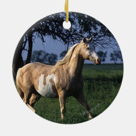 2つを立てているペンキの馬 セラミックオーナメント (裏面)