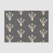 2つを絵を描いている"子犬"はピット・ブル犬の水彩画を注目します 薄葉紙 (正面)