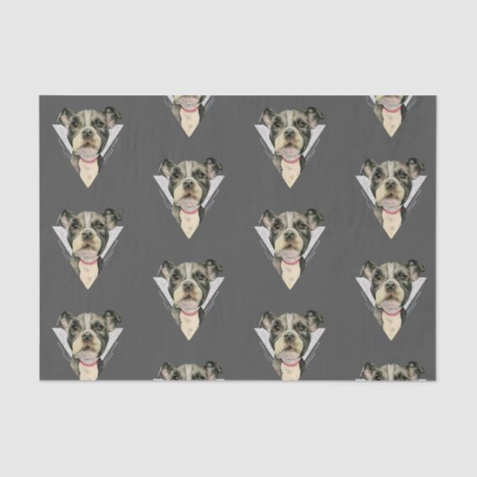 2つを絵を描いている"子犬"はピット・ブル犬の水彩画を注目します 薄葉紙 (正面)