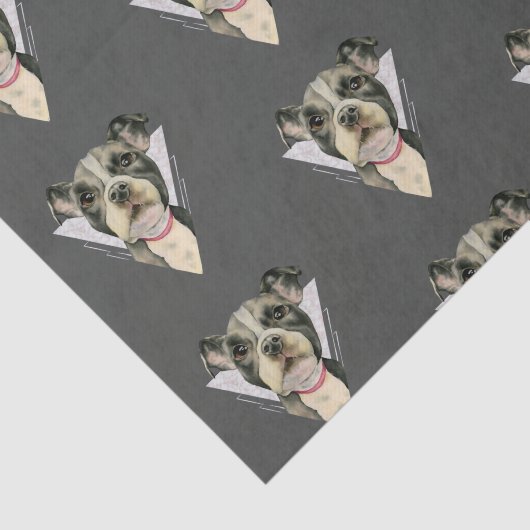 2つを絵を描いている"子犬"はピット・ブル犬の水彩画を注目します 薄葉紙 (詳細)