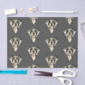 2つを絵を描いている"子犬"はピット・ブル犬の水彩画を注目します 薄葉紙 (クラフト)