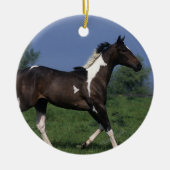 2つを走っているペンキの馬 セラミックオーナメント (正面)