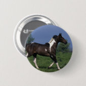 2つを走っているペンキの馬 缶バッジ (正面&裏面)