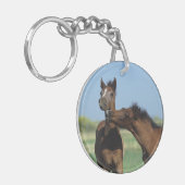 2つを遊んでいる子馬 キーホルダー (正面左)