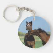 2つを遊んでいる子馬 キーホルダー (正面)