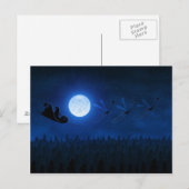 2つを飛ばすサンタ シーズンポストカード (正面/裏面)