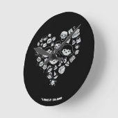 2つをlove ラウンド壁時計 (傾斜)