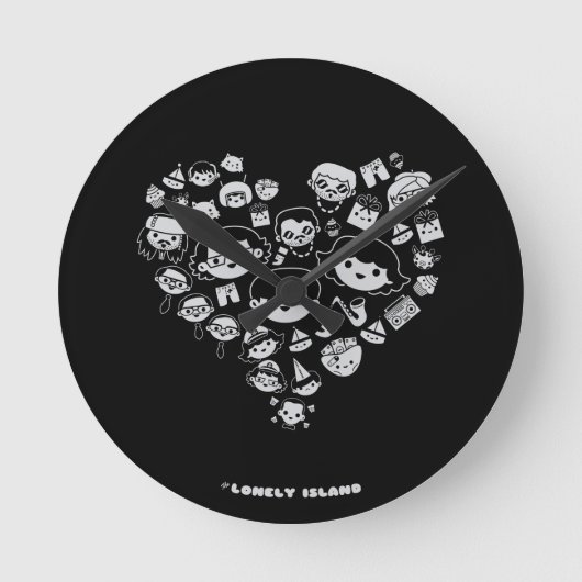 2つをlove ラウンド壁時計 (正面)