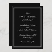 2つエレガントのカードとスクリ縁どップ文字 セーブザデート (正面/裏面)