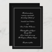 2つエレガントの招待状とスクリ縁どップ文字 招待状 (正面/裏面)