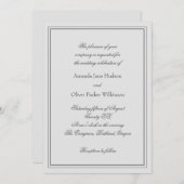 2つエレガントの招待状とスクリ縁どップ文字 招待状 (正面/裏面)