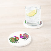 2つカラフルの警告 コースター (側面)