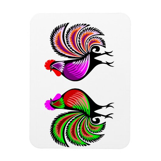 2つカラフルの警告 マグネット (縦)