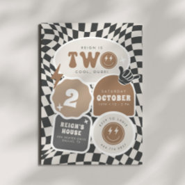 2つクールだ！ | ボーイズ第2レトロスケーター誕生日 招待状